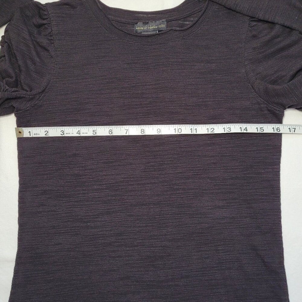 House of Harlow 1960 Ruched Long Sleeve Top Burnout Black Small Poetcore - Picture 7 of 11